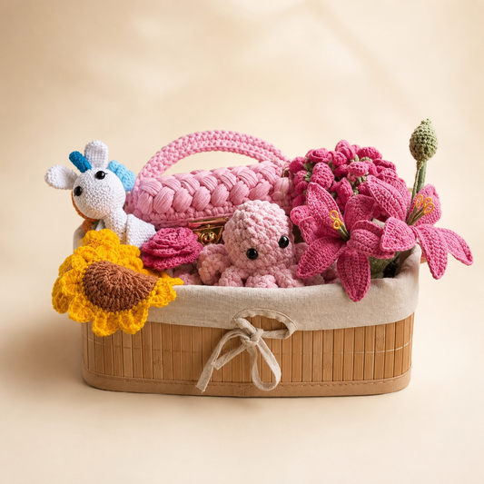 premium mother-and-baby crochet gift hamper